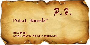 Petul Hannó névjegykártya
